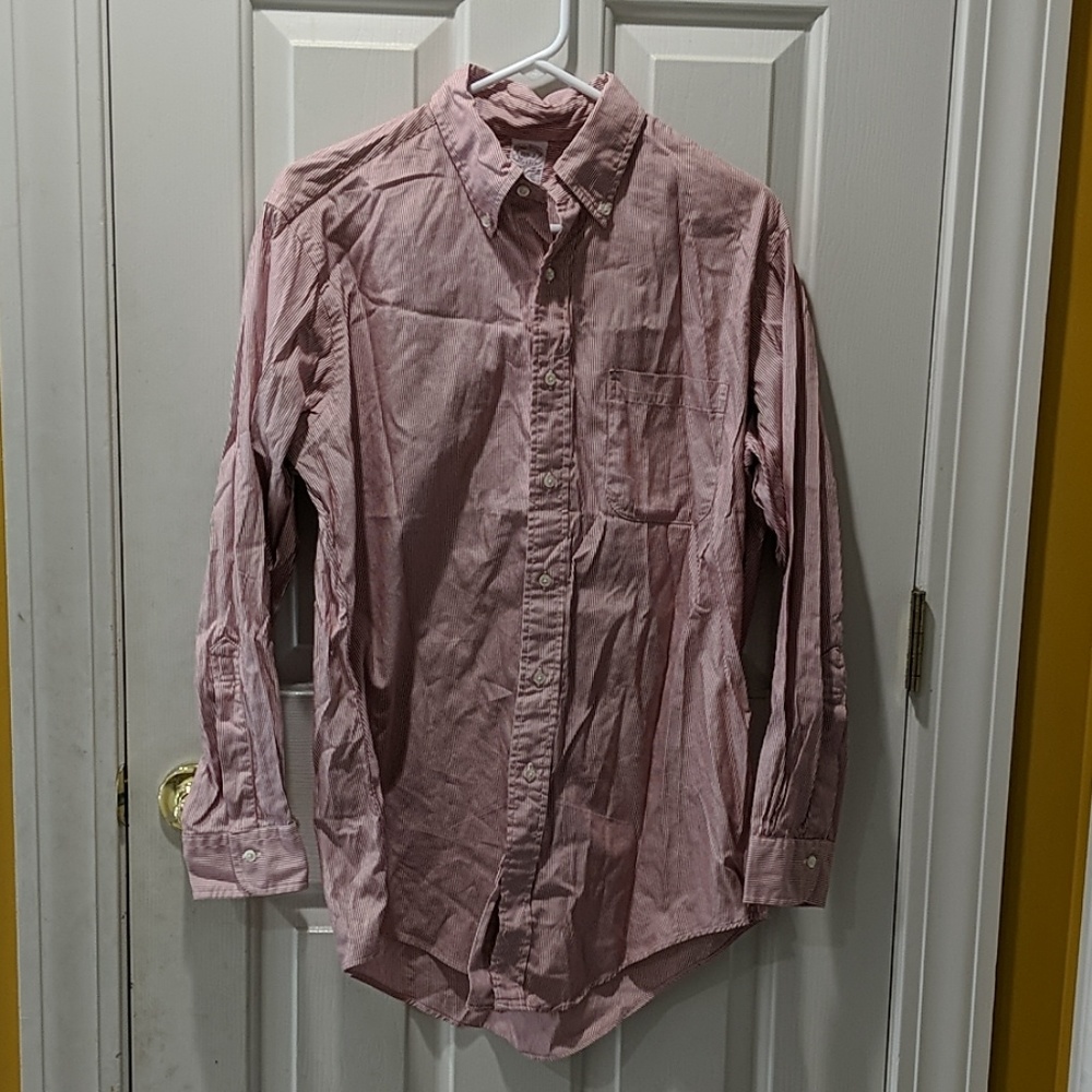 Brooks Brothers 15.5 x 32 Red Striped Dress Shirt